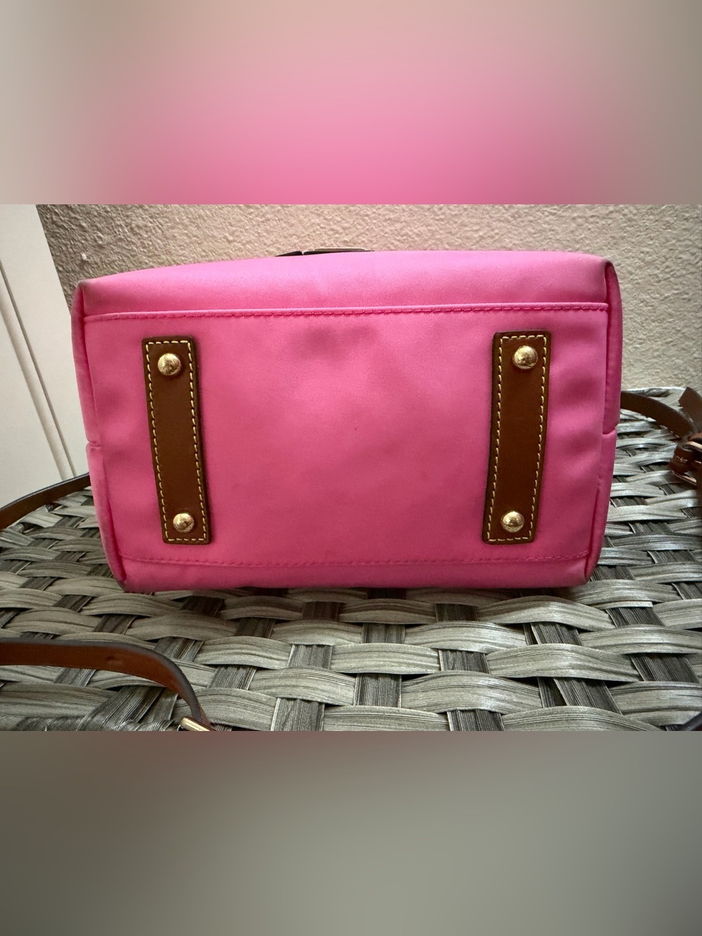 Dooney & Bourke Pink Nylon Crossbody Bucket Bag - Picture 5 of 16